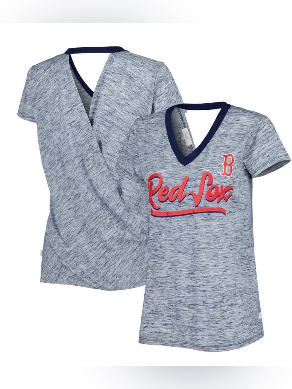 Boston Red Sox Touch Women's Halftime Back Wrap Top V-Neck T-Shirt NWT Size Med